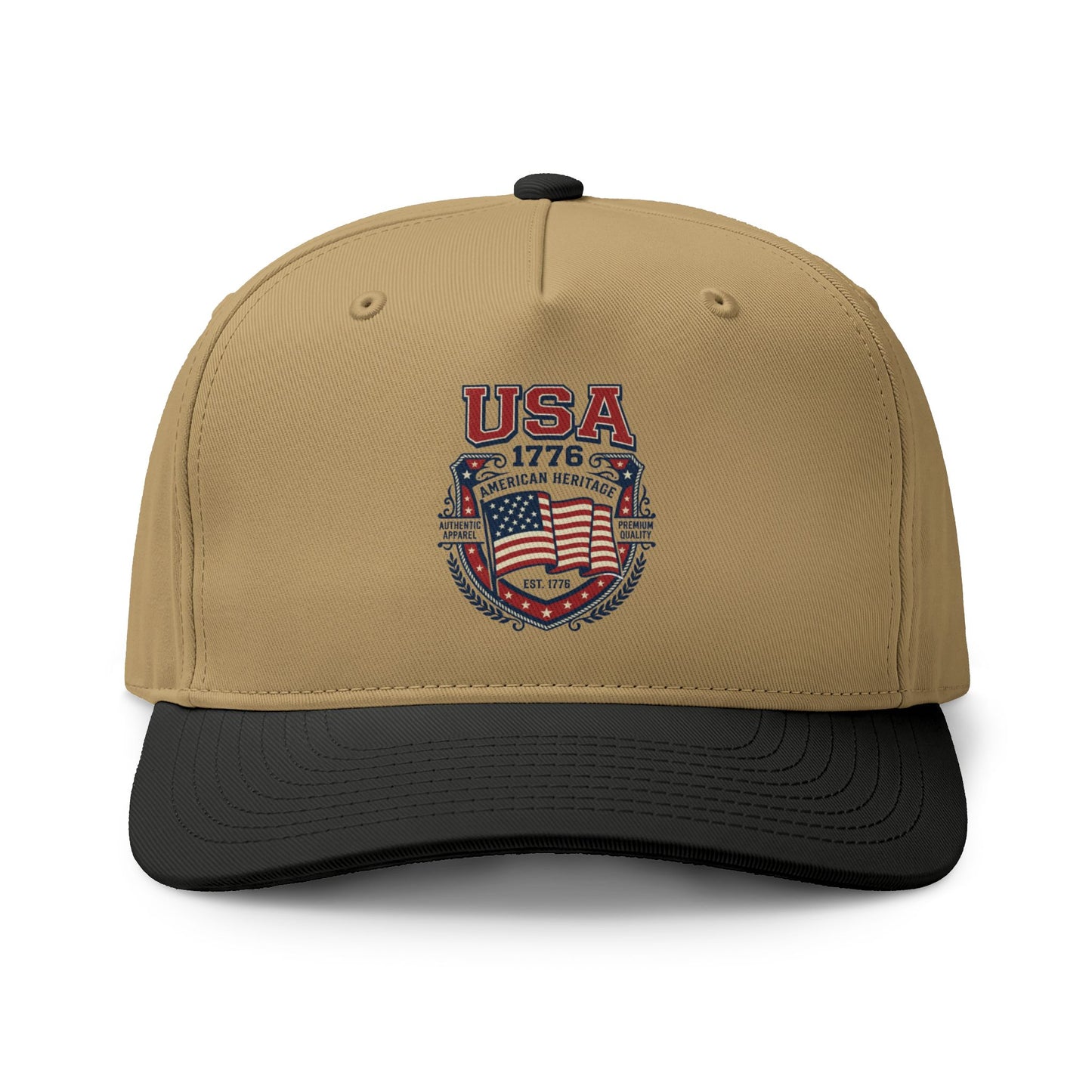 USA 1776 Flag Shield Two-Tone Cap — Patriotic Baseball Hat