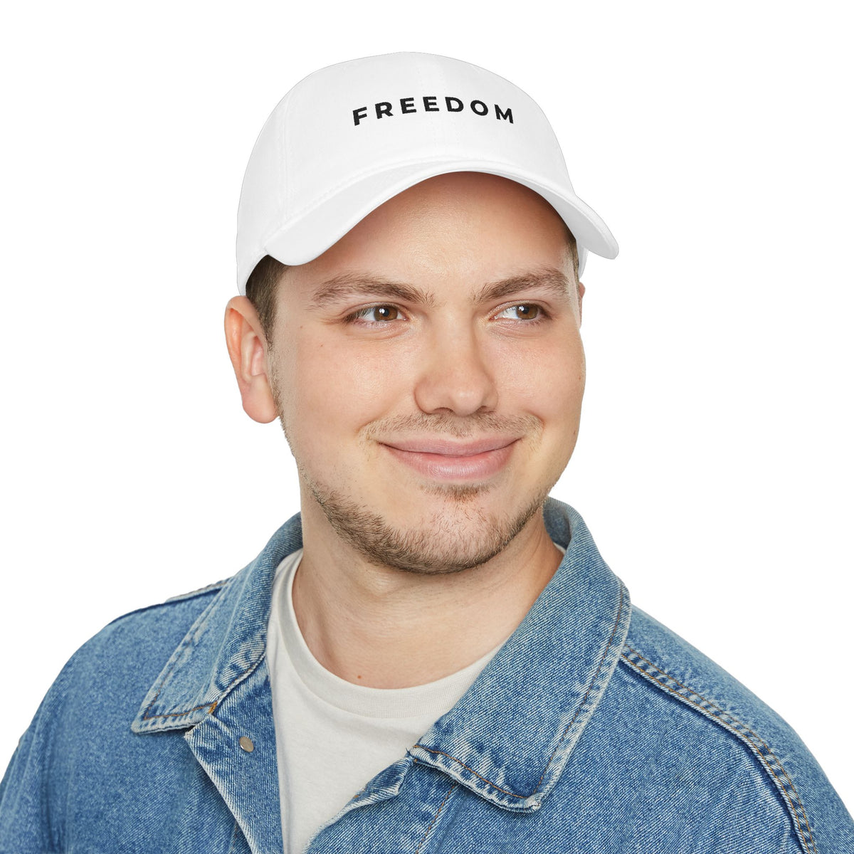 Freedom Embroidered Baseball Cap — Minimalist Patriotic Hat