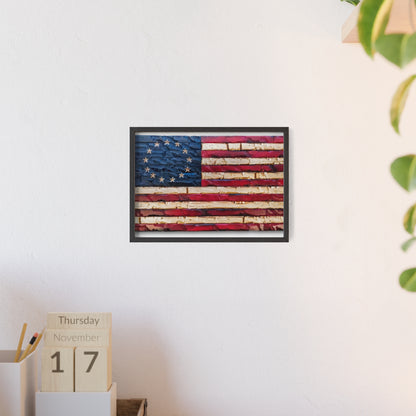 Betsy Ross Flag with Wooden Frame