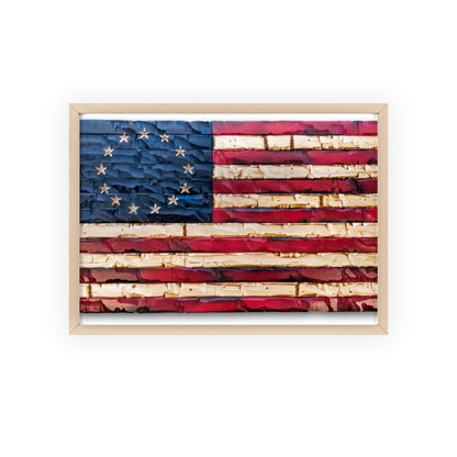 Betsy Ross Flag with Wooden Frame