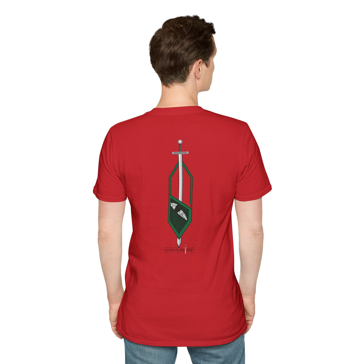 SERPENTINE Sword Crest T-Shirt — Medieval Banner Graphic Tee
