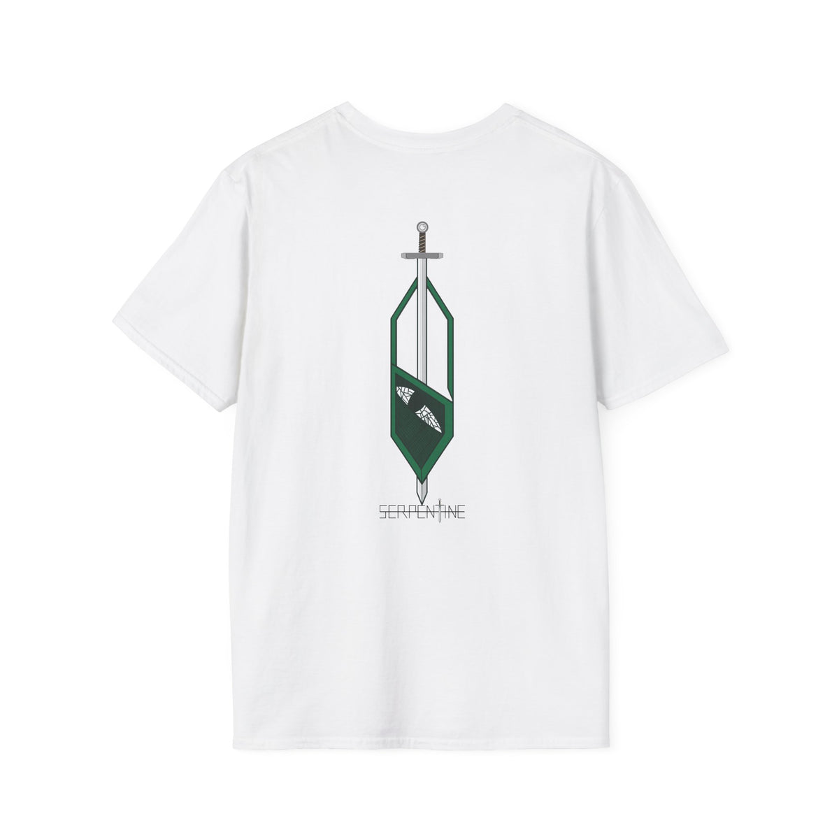 SERPENTINE Sword Crest T-Shirt — Medieval Banner Graphic Tee