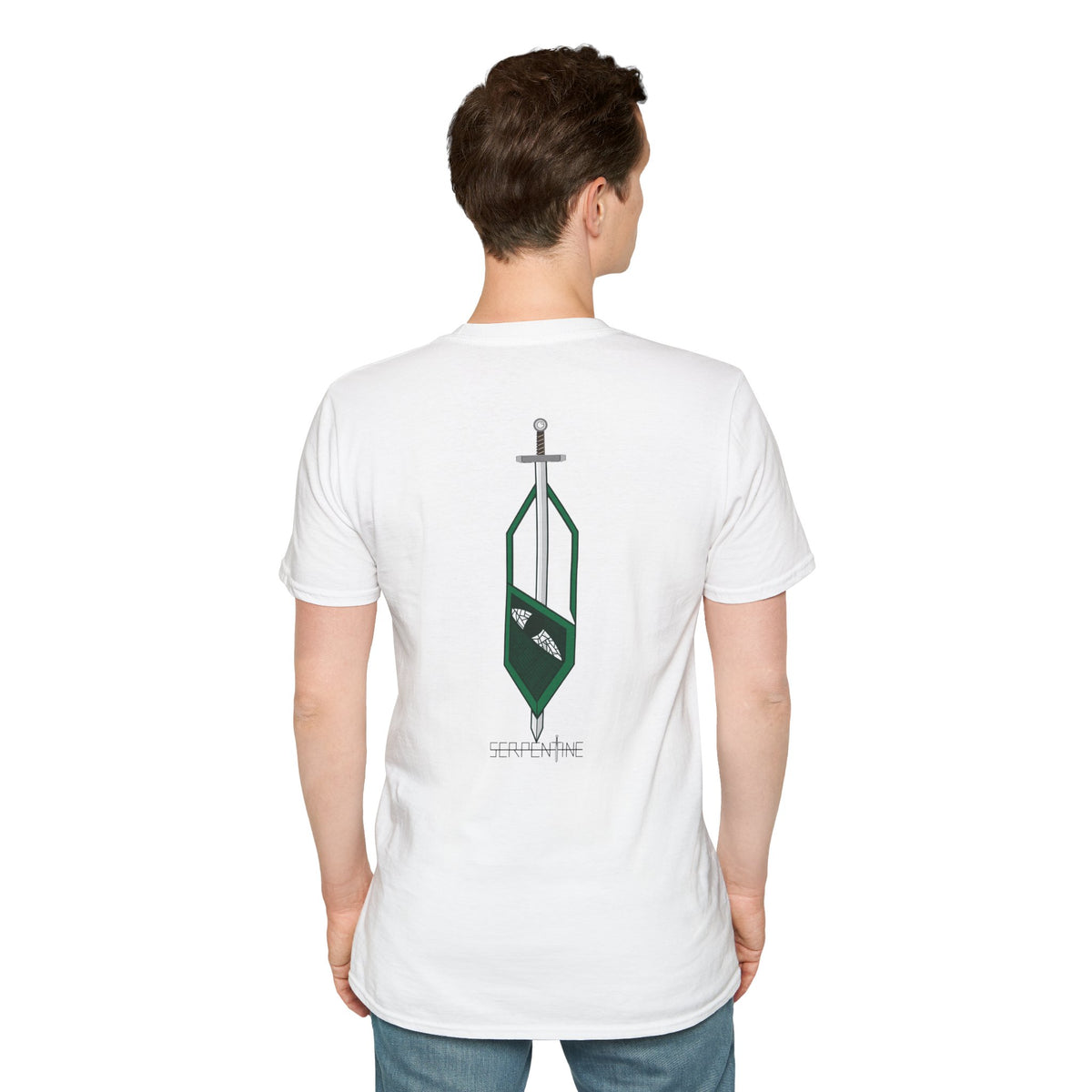 SERPENTINE Sword Crest T-Shirt — Medieval Banner Graphic Tee