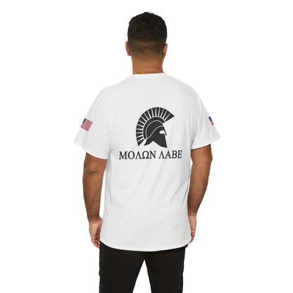 Molon labe (μολὼν λαβέ) Spartan Helmet t-shirt Heavy Cotton Tee