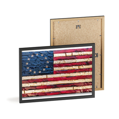 Betsy Ross Flag with Wooden Frame
