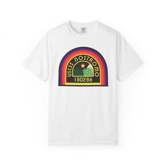 Retro T-Shirt — 'U.S.C.S. NOSTROMO 180286' Vintage Sci‑Fi Logo Tee