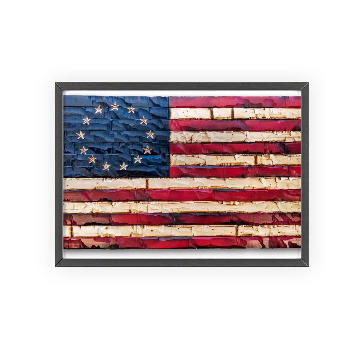Betsy Ross Flag with Wooden Frame