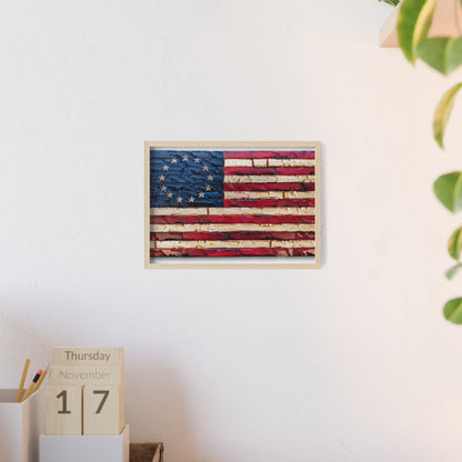 Betsy Ross Flag with Wooden Frame